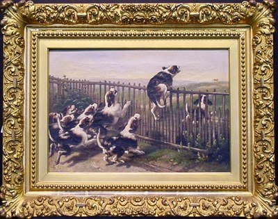 Lot 231 - F. Alacrun 19th Century OVER THE FENCE Signed...