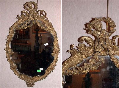 Lot 625A - Napoleon III Gilt-Wood Mirror Of oval form,...