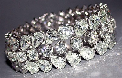Lot 428 - Important Diamond Bracelet Platinum, designed...
