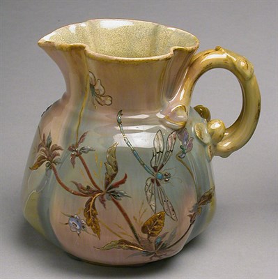 Lot 199 - Galle Pottery Pitcher Decorated with...