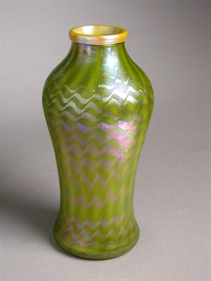 Lot 259 - Tiffany Favrile Glass Vase Of baluster form,...