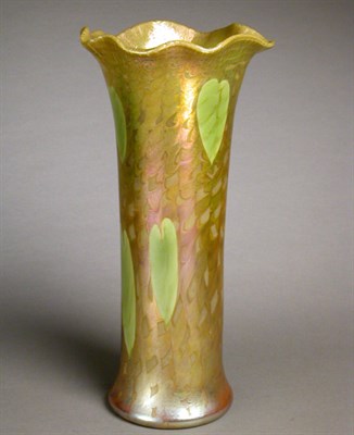 Lot 257 - Tiffany Favrile Glass Vase Of cylindrical form,...