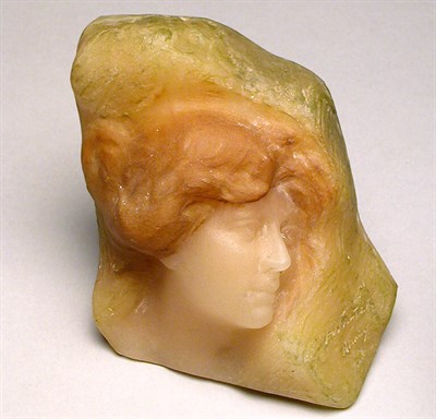 Lot 260 - Almeric Walter Pate de Verre Relief Portrait...