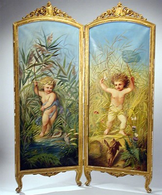 Lot 385 - Louis XV Style Gilt-Wood Three-Panel Screen...