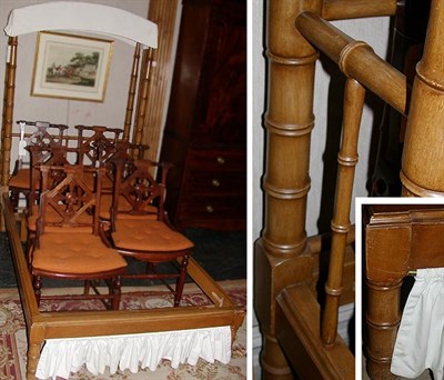 Lot 400 - Two Faux Bamboo Painted Beds