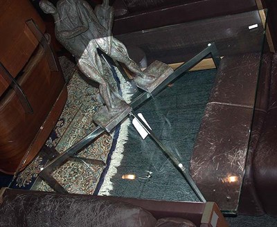 Lot 166 - Glass and Chrome Barcelona Table Designed by...