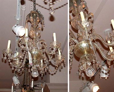 Lot 504 - Georgian Style Cut Glass Six-Light Chandelier