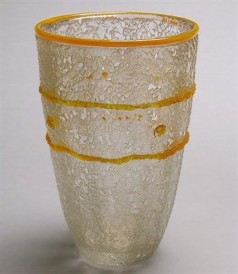 Lot 407 - Daum Nancy Cameo Glass Vase Of cylindrical...