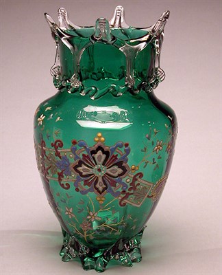 Lot 208 - Auguste Jean Enameled Glass Vase Of baluster...