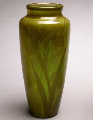 Lot 224 - Desire Christian Cameo Glass Vase Of waisted...