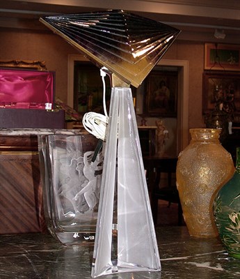 Lot 412 - Decorchement Cameo Glass Lamp The amber to...