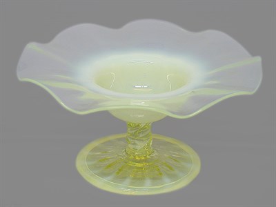 Lot 272 - Tiffany Glass Compote In yellow opalescent...