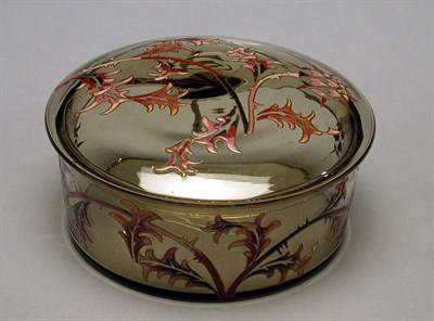 Lot 209 - Galle Enameled Glass Covered Box Decorated...