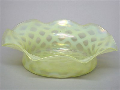 Lot 275 - Tiffany Glass Bowl With a ruffled rim, in...