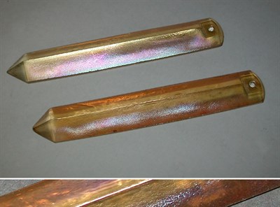Lot 277 - Two Tiffany Favrile Glass Prisms Lengths 5 3/4...