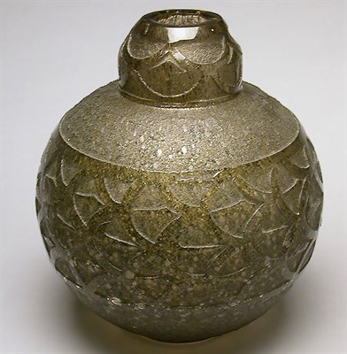 Lot 389 - Daum Nancy Glass Vase Of spherical form, in...