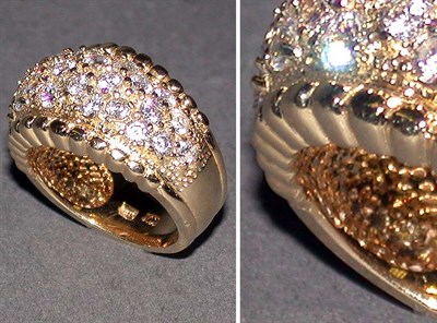 Lot 86 - Gold and Imitation Stone Band