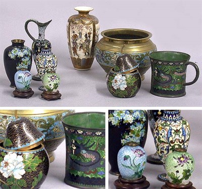 Lot 524 - Group of Eight Enamel and Cloisonne Articles