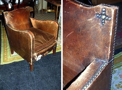 Lot 407 - Art Deco Leather Upholstered Club Chair