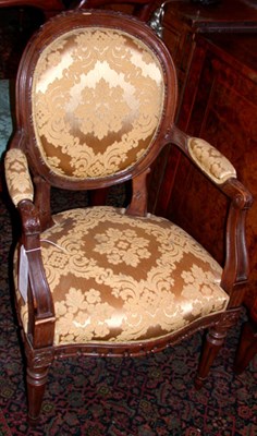 Lot 235 - Pair of Louis XVI Style Beechwood Fauteuils...