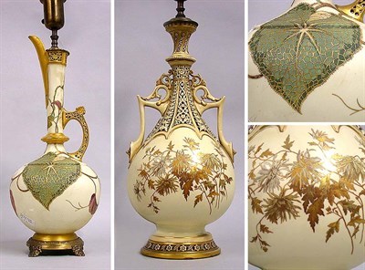 Lot 600 - Two Royal Worcester Porcelain Vases Each...