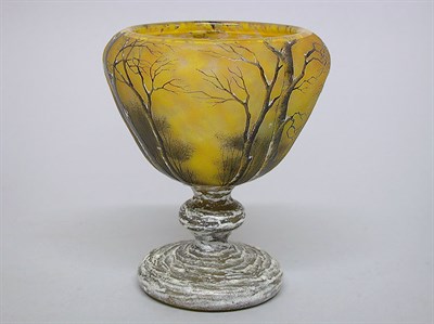 Lot 296 - Daum Nancy Enameled Cameo Glass Vase Of goblet...