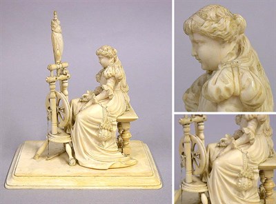 Lot 602 - Continental Ivory Figure a of Woman Seated at...