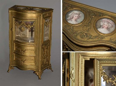 Lot 603 - Louis XVI Style Gilt-Bronze Miniature Vitrine...