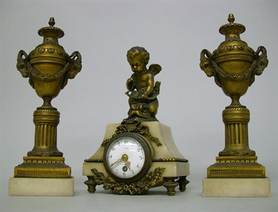 Lot 604 - Louis XVI Style Marble and Bronze Garniture...