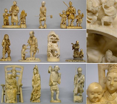 Lot 609 - Miscellaneous Group of Chinese Ivory Figures...