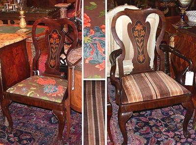 Lot 348 - Pair of George III Style Rosewood Armchairs...