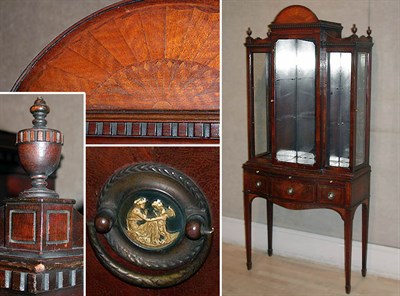Lot 345 - Edwardian Mahogany Vitrine Height 67 inches,...