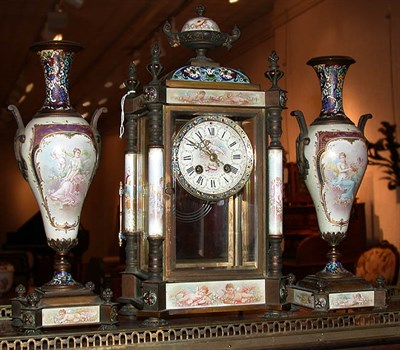 Lot 615 - Continental Bronze Mounted Porcelain and...