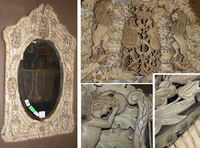 Lot 599 - Continental Ivory Framed Mirror Height 30...
