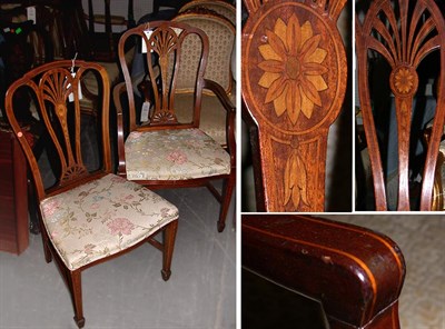 Lot 340 - Set of Eight George III Style Satinwood Inlaid...