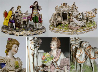 Lot 698 - Two Continental Porcelain Figural Groups...
