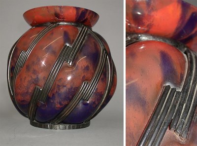 Lot 271 - Verrier D'Art de Lorraine Iron Mounted Glass...