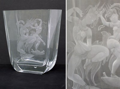 Lot 413 - Orrefors Intaglio Wheel Cut Glass Vase Of...