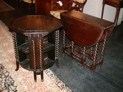 Lot 688 - Two English Oak Side Tables Each with barley...