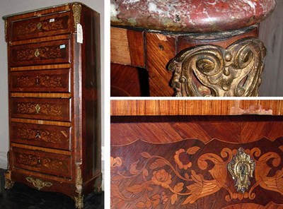 Lot 178 - Louis XV Style Marquetry Inlaid Mahogany...