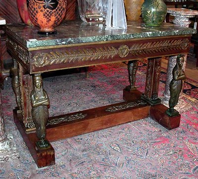 Lot 647 - Empire Style Bronze Mounted Mahogany Library...