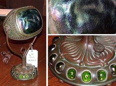 Lot 255 - Tiffany Studios Bronze and Favrile Glass...