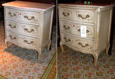 Lot 163 - Pair of Louis XV Style Marble Top Ivory...