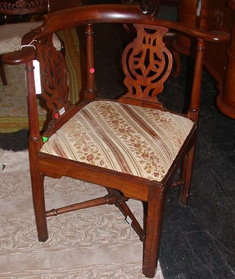 Lot 160 - George III Mahogany Corner Chair