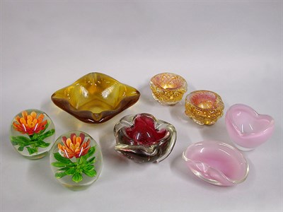Lot 304 - Group of Eight Italian Glass Articles