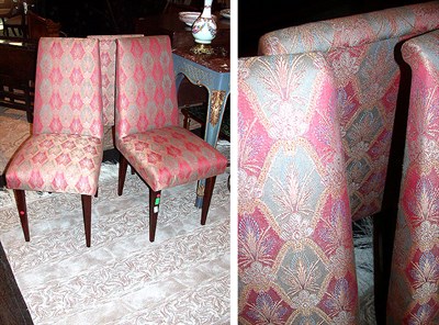 Lot 209 - Set of Six Art Deco Style Upholstered Side Chairs