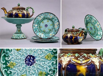 Lot 122A - Wegdwood Majolica Teapot Height 6 inches;...