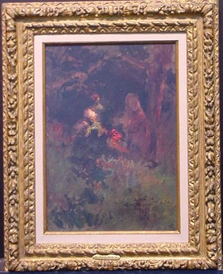 Lot 64 - Ernest Noir French, 1864-1931 GIRL IN FOREST...