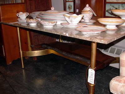 Lot 150A - Marble Top Gilt-Metal Work Table