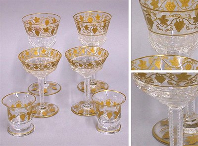Lot 277 - Set of Val St. Lambert Gilt Decorated...